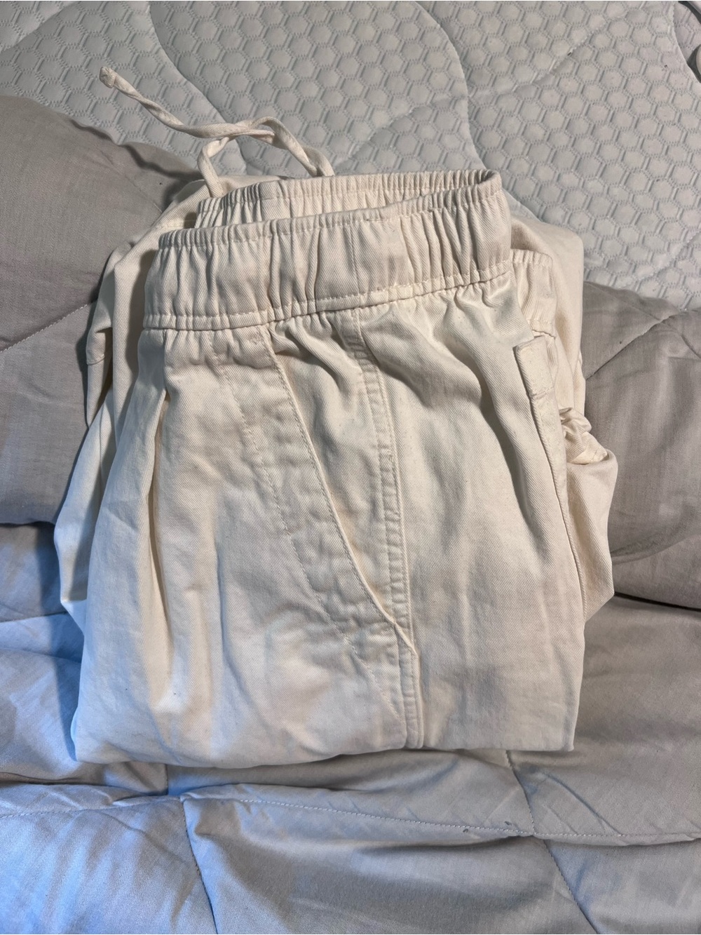 Old Navy Neutral Drawstring Waist Pants - Cream